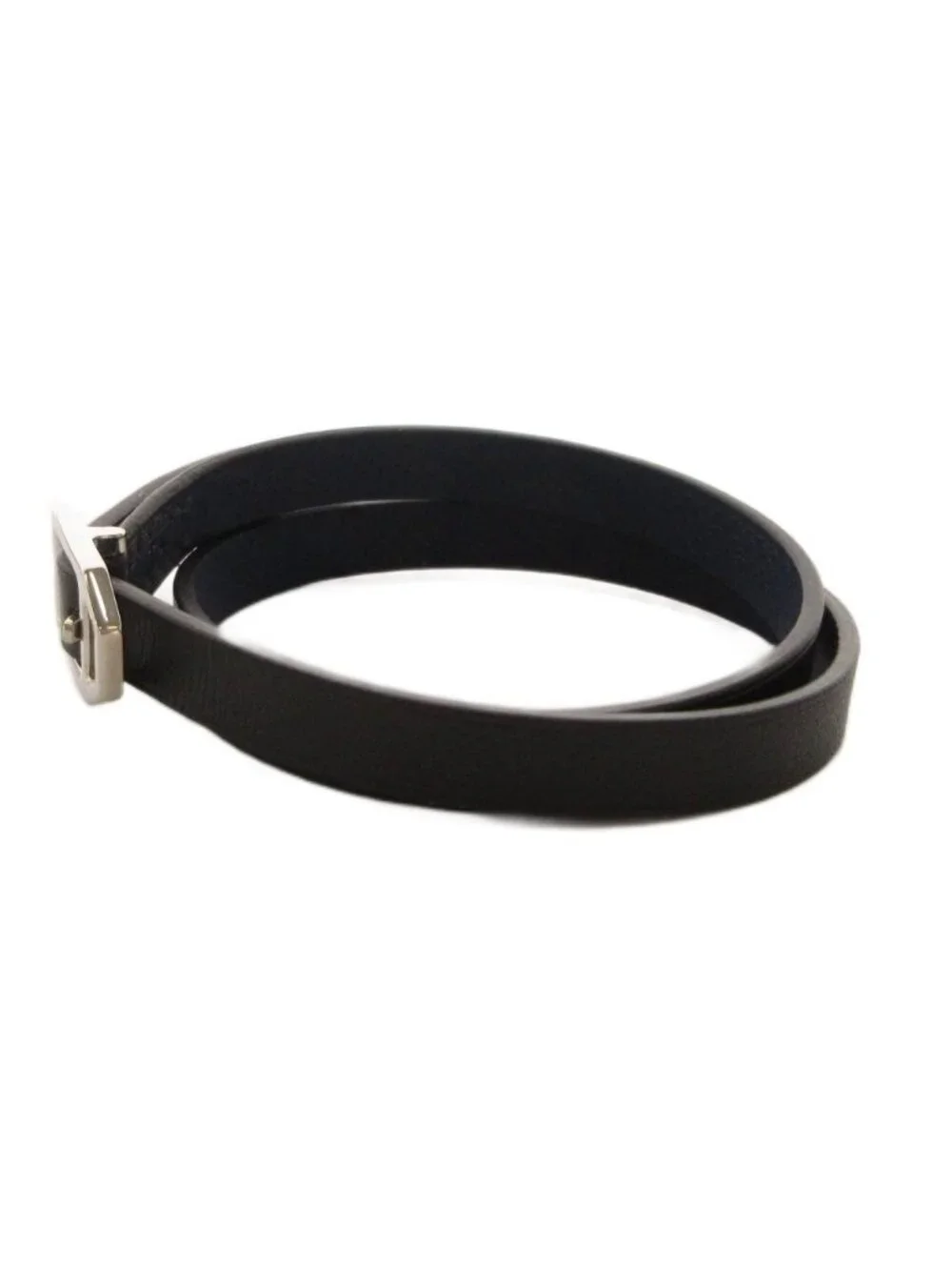 Hermes Paddock Double Tour Leather Bracelet T4 S FS Stamp Black Navy